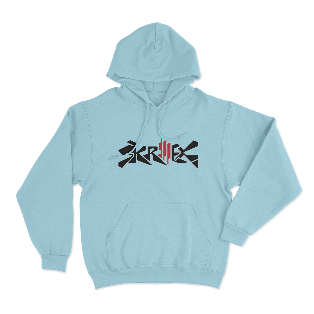 Skrillex Logo Unisex Hoodie Sky Blue Skrillex Logo Unisex Hoodie Sky Blue