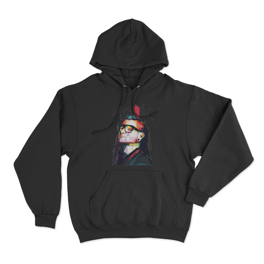 Skrillex Portrait Unisex Hoodie Black Skrillex Portrait Unisex Hoodie Black