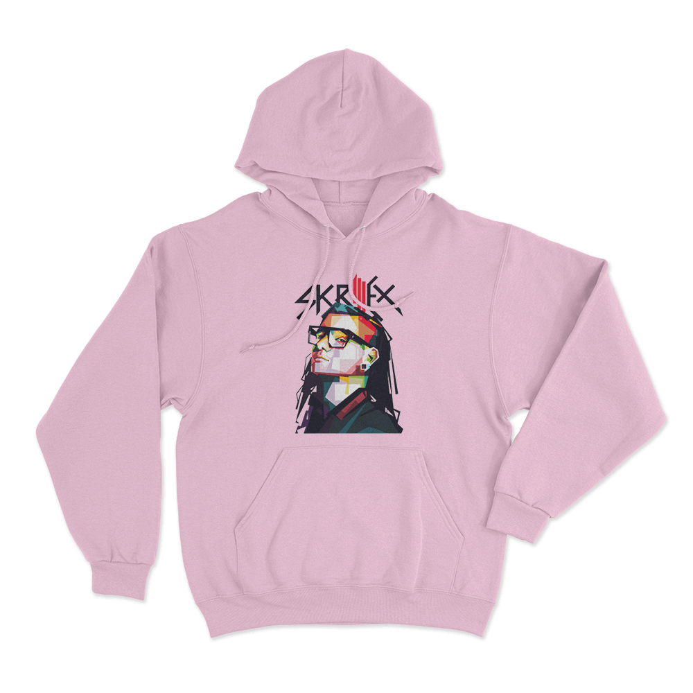 Skrillex Portrait Unisex Hoodie Pink Skrillex Portrait Unisex Hoodie Pink