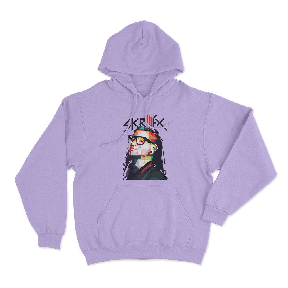 Skrillex Portrait Unisex Hoodie Purple Skrillex Portrait Unisex Hoodie Purple