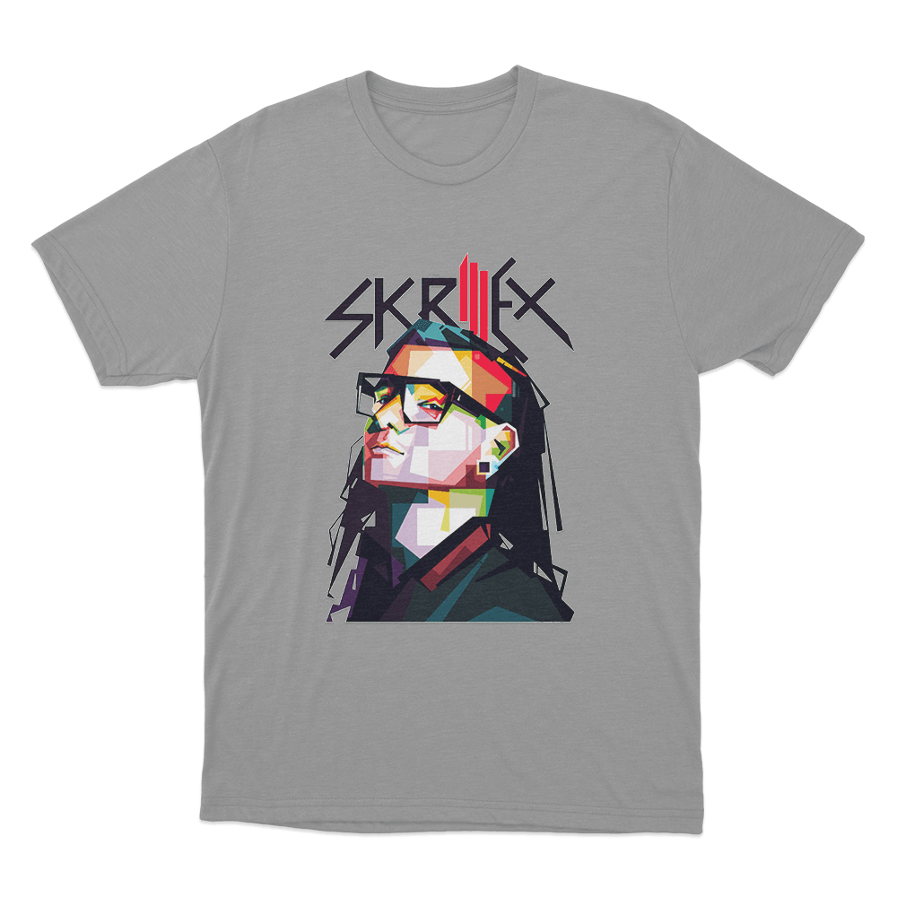 Skrillex Portrait Unisex T Shirt Grey Skrillex Portrait Unisex T Shirt Grey