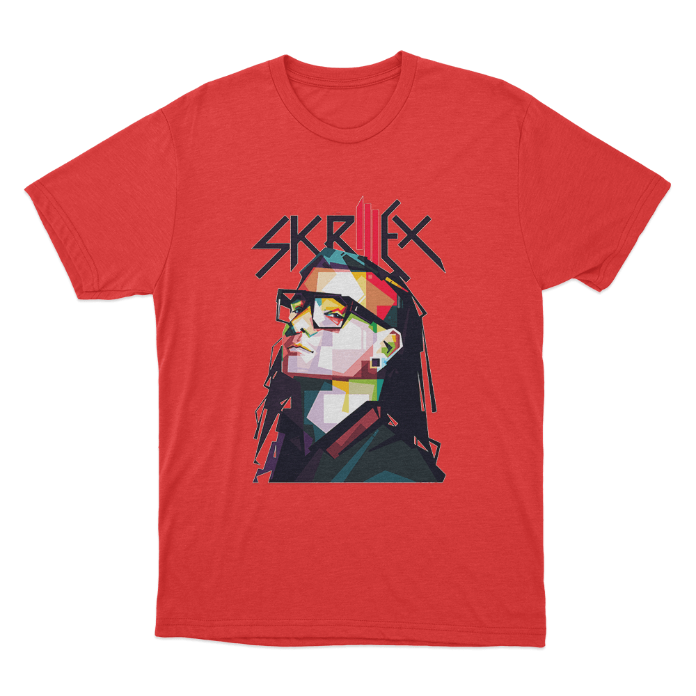 Skrillex Portrait Unisex T Shirt Red Skrillex Portrait Unisex T Shirt Red